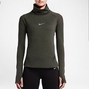 Nike Olive Green Turtleneck Long Sleeve Top